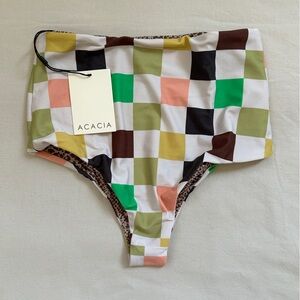 NWT - bottom only - SMALL - high waist checkered acacia